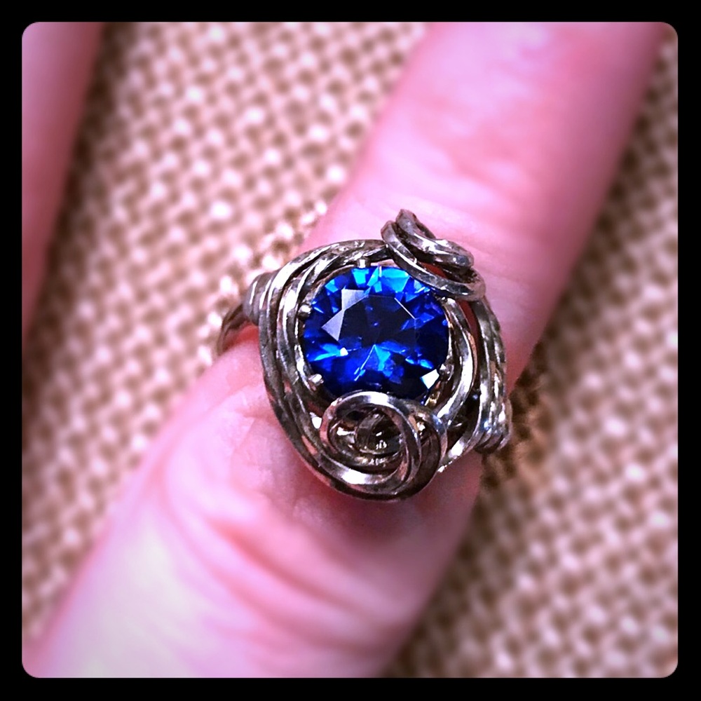 Handmade blue sapphire ring